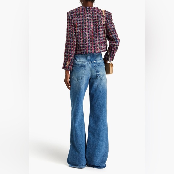 Sandro Buckle Tweed Cropped Jacket S(34) - Picture 3 of 11